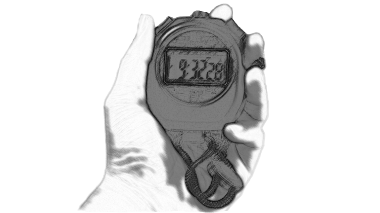 Drawing of a stopwatch.